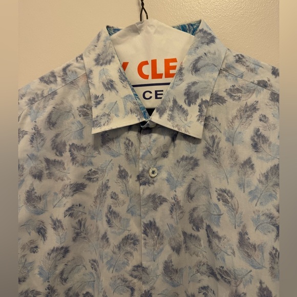 Bugatchi Uomo Men’s XL Shaped Fit ‘Feathers’ LA Dress Shirt - Picture 4 of 12